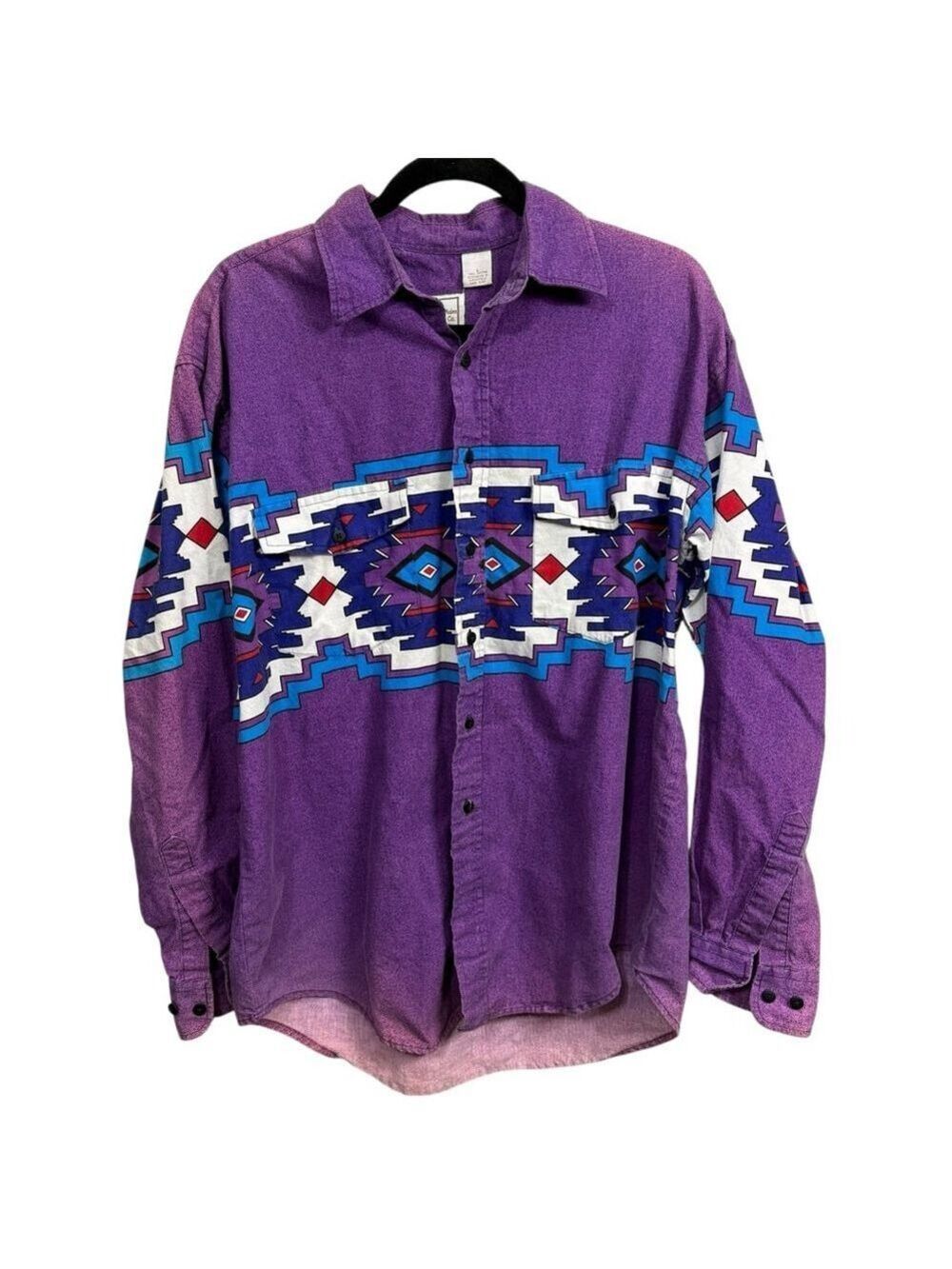 Vintage Western Plains Trading Co Purple Southwestern Western Shirt Large